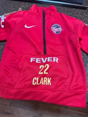 Nike Red Indiana Fever 'Clark 22' Kids Half-Zip Sweatshirt